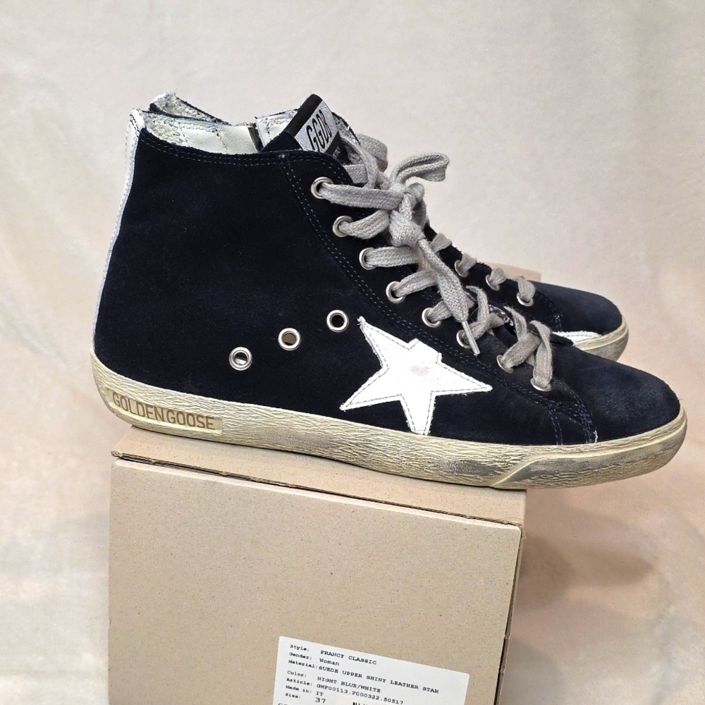 Golden Goose Deluxe Brand Francy High-Top Sneakers DU size 37/ US 7 Navy